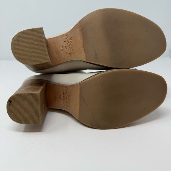 Vintage Foundry Co Boots Women's 8.5 Beige Lexi Open Toe Leather Preppy - Picture 10 of 15